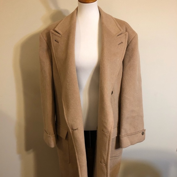 Vintage Hunt Club Wool & Mohair Long Tan Coat - Picture 14 of 15